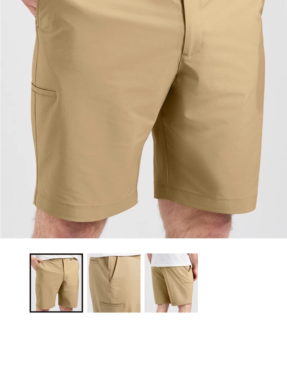 Men's Flat Front Stretch Shorts in Khaki
